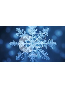 Intra Συλλεκτικό Ξύλινο Παζλ Plywood  4mm - Νιφάδα χιονιού σε σκούρο μπλε φόντο Σε Ξύλινο Κουτί - Διαστάσεις Puzzle: 10x10 cm – 25 κομμάτια