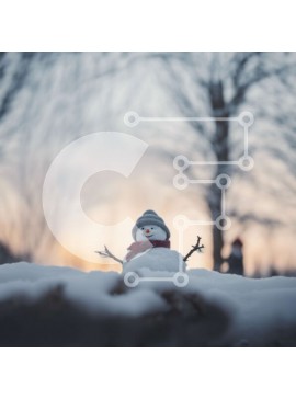 Intra Συλλεκτικό Ξύλινο Παζλ Plywood  4mm - Χιονάνθρωπος στη Χώρα των Θαυμάτων του Χειμώνα Σε Ξύλινο Κουτί - Διαστάσεις Puzzle: 10x10 cm – 25 κομμάτια