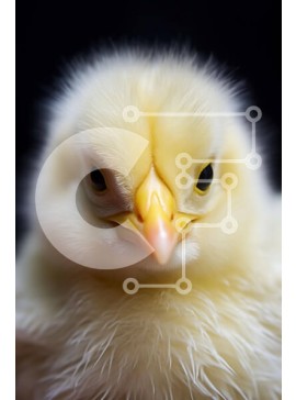 Σετ των 2 Intra Συλλεκτικό Ξύλινο Παζλ Plywood  4mm - Περίεργο κίτρινο κοτόπουλο που κοιτάζει επίμονα την κάμερα Σε Ξύλινο Κουτί - Διαστάσεις: 10x10 cm – 25 κομμάτια