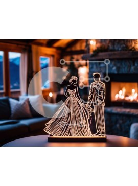 Intra Συλλεκτικό Ξύλινο Παζλ Plywood  4mm - Ρομαντικός αρραβώνας ή γαμήλιος εορτασμός με ανάγλυφο γλυπτό Σε Ξύλινο Κουτί - Διαστάσεις Puzzle: 10x10 cm – 25 κομμάτια