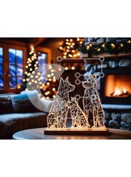 Intra Συλλεκτικό Ξύλινο Παζλ Plywood  4mm - Διακοσμημένο για διακοπές Σαλόνι με Ξύλινα Γλυπτά Σκύλου Σε Ξύλινο Κουτί - Διαστάσεις Puzzle: 10x10 cm – 25 κομμάτια