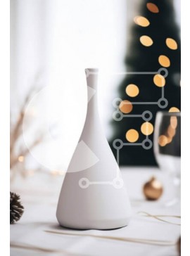 Intra Συλλεκτικό Ξύλινο Παζλ Plywood  4mm - Διακόσμηση εορταστικού τραπεζιού με λευκό βάζο και χριστουγεννιάτικο δέντρο Σε Ξύλινο Κουτί - Διαστάσεις Puzzle: 10x10 cm – 25 κομμάτια