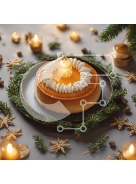 Σετ των 2 Intra Συλλεκτικό Ξύλινο Παζλ Plywood  4mm - Εορταστικό επιδόρπιο πορτοκαλιού με κουκουνάρια και νιφάδες χιονιού Σε Ξύλινο Κουτί - Διαστάσεις: 10x10 cm – 25 κομμάτια