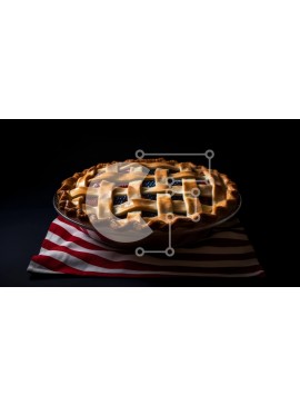 Σετ των 2 Intra Συλλεκτικό Ξύλινο Παζλ Plywood  4mm - Φρουτόπιτα σε χαρτοπετσέτα με μοτίβο αμερικανικής σημαίας Σε Ξύλινο Κουτί - Διαστάσεις: 10x10 cm – 25 κομμάτια