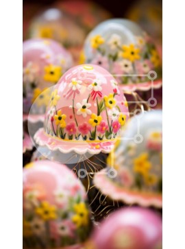 Intra Συλλεκτικό Ξύλινο Παζλ Plywood  4mm - Ανοιξιάτικα λουλουδάτα στολίδια Επιτραπέζια οθόνη Σε Ξύλινο Κουτί - Διαστάσεις Puzzle: 10x10 cm – 25 κομμάτια