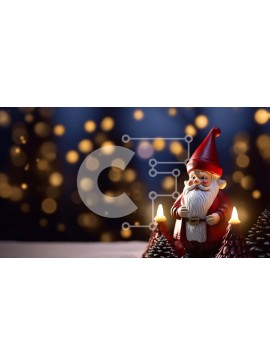 Intra Συλλεκτικό Ξύλινο Παζλ Plywood  4mm - Ειδώλιο Άγιου Βασίλη με κεριά σε χιονισμένο φόντο Σε Ξύλινο Κουτί - Διαστάσεις Puzzle: 10x10 cm – 25 κομμάτια