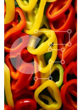 Σετ των 2 Intra Συλλεκτικό Ξύλινο Παζλ Plywood  4mm - Κοντινό πλάνο πολύχρωμες πιπεριές Σε Ξύλινο Κουτί - Διαστάσεις: 10x10 cm – 25 κομμάτια