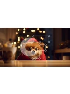 Intra Συλλεκτικό Ξύλινο Παζλ Plywood  4mm - Περίεργος Άγιος Σκύλος στο χριστουγεννιάτικο τραπέζι Σε Ξύλινο Κουτί - Διαστάσεις Puzzle: 10x10 cm – 25 κομμάτια