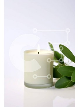 Intra Συλλεκτικό Ξύλινο Παζλ Plywood  4mm - Κερί και κλαδί ελιάς σε άσπρο φόντο Σε Ξύλινο Κουτί - Διαστάσεις Puzzle: 10x10 cm – 25 κομμάτια