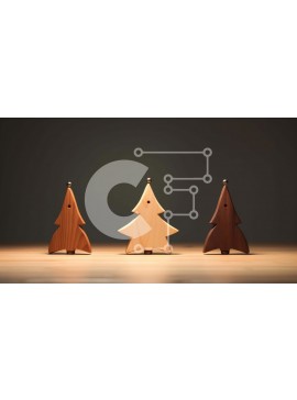 Intra Συλλεκτικό Ξύλινο Παζλ Plywood  4mm - Τρία ξύλινα ειδώλια δέντρων στη σειρά Σε Ξύλινο Κουτί - Διαστάσεις Puzzle: 10x10 cm – 25 κομμάτια