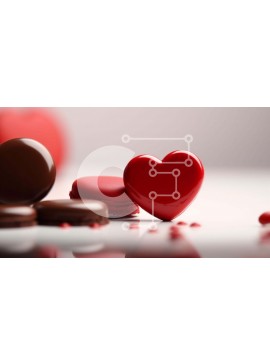 Σετ των 2 Intra Συλλεκτικό Ξύλινο Παζλ Plywood  4mm - Αμυγδαλωτά και καραμέλα σε σχήμα καρδιάς στο τραπέζι Σε Ξύλινο Κουτί - Διαστάσεις: 10x10 cm – 25 κομμάτια