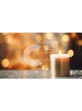 Intra Συλλεκτικό Ξύλινο Παζλ Plywood  4mm - Χρυσό κερί με φώτα Bokeh και κομφετί Σε Ξύλινο Κουτί - Διαστάσεις Puzzle: 10x10 cm – 25 κομμάτια