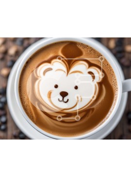 Σετ των 2 Intra Συλλεκτικό Ξύλινο Παζλ Plywood  4mm - Φλιτζάνι καφέ με Bear Art και κόκκους καφέ Σε Ξύλινο Κουτί - Διαστάσεις: 10x10 cm – 25 κομμάτια