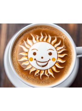 Σετ των 2 Intra Συλλεκτικό Ξύλινο Παζλ Plywood  4mm - Καλλιτεχνικό φλιτζάνι καφέ με Latte Art και Smiley Face Σε Ξύλινο Κουτί - Διαστάσεις: 10x10 cm – 25 κομμάτια