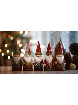 Intra Συλλεκτικό Ξύλινο Παζλ Plywood  4mm - Ειδώλια Gnome σε μια εορταστική έκθεση διακοπών Σε Ξύλινο Κουτί - Διαστάσεις Puzzle: 10x10 cm – 25 κομμάτια