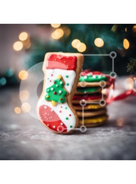 Σετ των 2 Intra Συλλεκτικό Ξύλινο Παζλ Plywood  4mm - Γιορτινά χριστουγεννιάτικα μπισκότα με γλάσο και διακοσμητικά Σε Ξύλινο Κουτί - Διαστάσεις: 10x10 cm – 25 κομμάτια