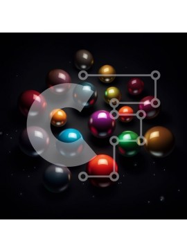 Intra Συλλεκτικό Ξύλινο Παζλ Plywood  4mm - Δονούμενη και αφηρημένη εικόνα πολύχρωμων σφαιρών σε σκοτεινό φόντο Σε Ξύλινο Κουτί - Διαστάσεις Puzzle: 10x10 cm – 25 κομμάτια