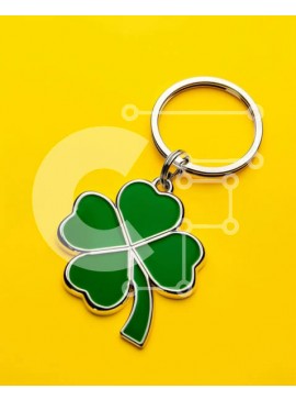 Intra Συλλεκτικό Ξύλινο Παζλ Plywood  4mm - Μπρελόκ Irish Clover σε κίτρινο φόντο Σε Ξύλινο Κουτί - Διαστάσεις Puzzle: 10x10 cm – 25 κομμάτια