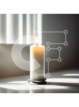 Intra Συλλεκτικό Ξύλινο Παζλ Plywood  4mm - Όμορφη εικόνα ενός λευκού κεριού με το φως του ήλιου να ρέει μέσα από περσίδες Σε Ξύλινο Κουτί - Διαστάσεις Puzzle: 10x10 cm – 25 κομμάτια