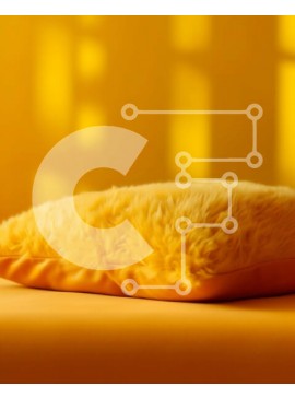 Intra Συλλεκτικό Ξύλινο Παζλ Plywood  4mm - Κίτρινο μαξιλάρι σε ένα κρεβάτι με το φως του ήλιου να λάμπει μέσα από το παράθυρο Σε Ξύλινο Κουτί - Διαστάσεις Puzzle: 10x10 cm – 25 κομμάτια