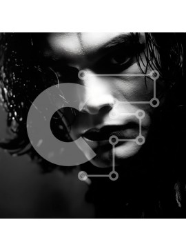 Intra Συλλεκτικό Ξύλινο Παζλ Plywood  4mm - Φωτογραφία σοβαρού άνδρα με μαύρο δερμάτινο μπουφάν και παντελόνι Σε Ξύλινο Κουτί - Διαστάσεις Puzzle: 10x10 cm – 25 κομμάτια