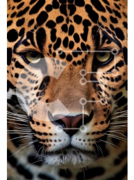 Σετ των 2 Intra Συλλεκτικό Ξύλινο Παζλ Plywood  4mm - Όμορφη κοντινή λήψη του προσώπου ενός Jaguar Σε Ξύλινο Κουτί - Διαστάσεις: 10x10 cm – 25 κομμάτια