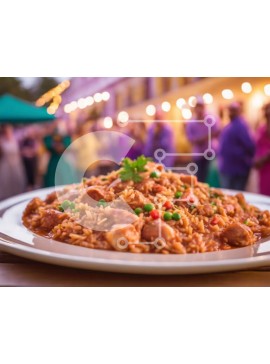 Σετ των 2 Intra Συλλεκτικό Ξύλινο Παζλ Plywood  4mm - Πιάτο ρυζιού με λουκάνικο και λαχανικά Σε Ξύλινο Κουτί - Διαστάσεις: 10x10 cm – 25 κομμάτια