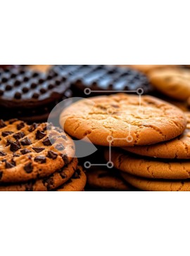 Σετ των 2 Intra Συλλεκτικό Ξύλινο Παζλ Plywood  4mm - Νόστιμα μπισκότα σοκολάτας στοιβαγμένα ψηλά και έτοιμα για κατανάλωση Σε Ξύλινο Κουτί - Διαστάσεις: 10x10 cm – 25 κομμάτια