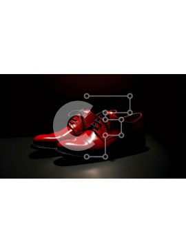 Intra Συλλεκτικό Ξύλινο Παζλ Plywood  4mm - Κομψά κόκκινα δερμάτινα ανδρικά παπούτσια φορέματος Σε Ξύλινο Κουτί - Διαστάσεις Puzzle: 10x10 cm – 25 κομμάτια