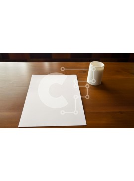 Intra Συλλεκτικό Ξύλινο Παζλ Plywood  4mm - Λευκό φύλλο χαρτιού σε ξύλινο τραπέζι με καρέκλες Σε Ξύλινο Κουτί - Διαστάσεις Puzzle: 10x10 cm – 25 κομμάτια