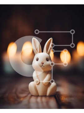 Intra Συλλεκτικό Ξύλινο Παζλ Plywood  4mm - Ειδώλιο λαγουδάκι του Πάσχα με κεριά στο φως των κεριών Σε Ξύλινο Κουτί - Διαστάσεις Puzzle: 10x10 cm – 25 κομμάτια