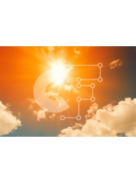 Intra Συλλεκτικό Ξύλινο Παζλ Plywood  4mm - Ηλιόλουστη μέρα με αφράτα λευκά σύννεφα και λαμπερό ήλιο Σε Ξύλινο Κουτί - Διαστάσεις Puzzle: 10x10 cm – 25 κομμάτια