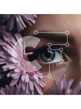 Σετ των 2 Intra Συλλεκτικό Ξύλινο Παζλ Plywood  4mm - Εκπληκτικό πορτρέτο μιας γυναίκας στολισμένης με ροζ λουλούδια Σε Ξύλινο Κουτί - Διαστάσεις: 10x10 cm – 25 κομμάτια