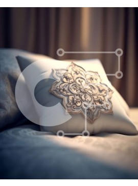 Intra Συλλεκτικό Ξύλινο Παζλ Plywood  4mm - Όμορφα κεντημένο μαξιλάρι σε άνετο κρεβάτι με λευκά σεντόνια και κεφαλάρι Σε Ξύλινο Κουτί - Διαστάσεις Puzzle: 10x10 cm – 25 κομμάτια