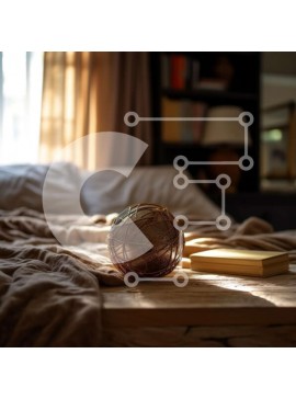 Intra Συλλεκτικό Ξύλινο Παζλ Plywood  4mm - Άνετο Ξύλινο Κρεβάτι με Βιβλίο και Μπάλα από Νήματα Σε Ξύλινο Κουτί - Διαστάσεις Puzzle: 10x10 cm – 25 κομμάτια