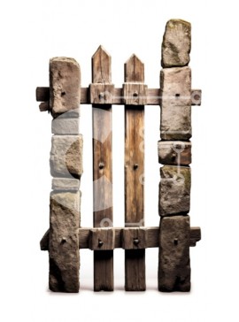 Intra Συλλεκτικό Ξύλινο Παζλ Plywood  4mm - Γκρο πλαν φωτογραφία του ξύλινου φράχτη με κενά Σε Ξύλινο Κουτί - Διαστάσεις Puzzle: 10x10 cm – 25 κομμάτια