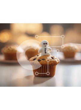 Σετ των 2 Intra Συλλεκτικό Ξύλινο Παζλ Plywood  4mm - Νόστιμο Cupcake Χιονάνθρωπος Σε Ξύλινο Κουτί - Διαστάσεις: 10x10 cm – 25 κομμάτια