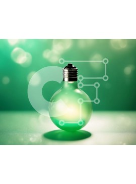 Intra Συλλεκτικό Ξύλινο Παζλ Plywood  4mm - Πράσινο λαμπάκι στο τραπέζι με θολό φόντο Σε Ξύλινο Κουτί - Διαστάσεις Puzzle: 10x10 cm – 25 κομμάτια