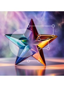 Intra Συλλεκτικό Ξύλινο Παζλ Plywood  4mm - Ζωντανό και εντυπωσιακό πολύχρωμο αστέρι Σε Ξύλινο Κουτί - Διαστάσεις Puzzle: 10x10 cm – 25 κομμάτια