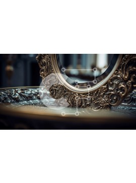 Intra Συλλεκτικό Ξύλινο Παζλ Plywood  4mm - Περίτεχνα σκαλισμένος επίχρυσος καθρέφτης για εσωτερικούς χώρους σπιτιού Σε Ξύλινο Κουτί - Διαστάσεις Puzzle: 10x10 cm – 25 κομμάτια