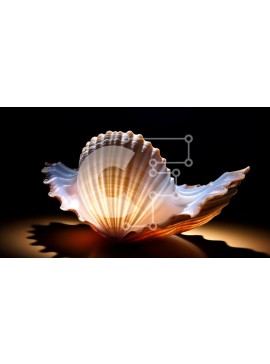 Intra Συλλεκτικό Ξύλινο Παζλ Plywood  4mm - Όμορφο κοχύλι σε μαύρο φόντο Σε Ξύλινο Κουτί - Διαστάσεις Puzzle: 10x10 cm – 25 κομμάτια