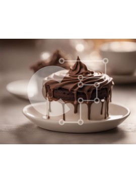 Σετ των 2 Intra Συλλεκτικό Ξύλινο Παζλ Plywood  4mm - Cupcakes σοκολάτας σε λευκό πιάτο Σε Ξύλινο Κουτί - Διαστάσεις: 10x10 cm – 25 κομμάτια