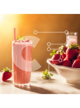 Σετ των 2 Intra Συλλεκτικό Ξύλινο Παζλ Plywood  4mm - Smoothie φράουλας με φρέσκες φράουλες Σε Ξύλινο Κουτί - Διαστάσεις: 10x10 cm – 25 κομμάτια