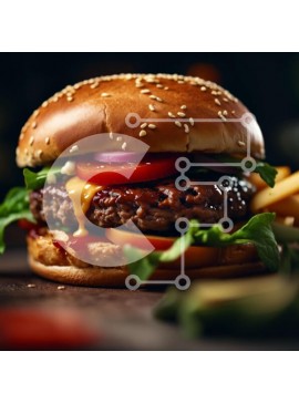 Σετ των 2 Intra Συλλεκτικό Ξύλινο Παζλ Plywood  4mm - Λαχταριστό Cheeseburger με μαρούλι, ντομάτα και τραγανές πατάτες Σε Ξύλινο Κουτί - Διαστάσεις: 10x10 cm – 25 κομμάτια