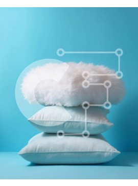 Intra Συλλεκτικό Ξύλινο Παζλ Plywood  4mm - Άσπρα μαξιλάρια στην μπλε επιφάνεια Στοκ Φωτογραφία Σε Ξύλινο Κουτί - Διαστάσεις Puzzle: 10x10 cm – 25 κομμάτια