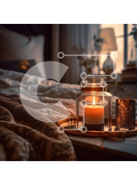 Intra Συλλεκτικό Ξύλινο Παζλ Plywood  4mm - Όμορφο υπνοδωμάτιο με εκπληκτική θέα στην πόλη Σε Ξύλινο Κουτί - Διαστάσεις Puzzle: 10x10 cm – 25 κομμάτια