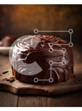 Σετ των 2 Intra Συλλεκτικό Ξύλινο Παζλ Plywood  4mm - Λαχταριστή εικόνα κέικ σοκολάτας με γλάσο σοκολάτας Σε Ξύλινο Κουτί - Διαστάσεις: 10x10 cm – 25 κομμάτια