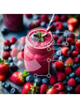 Σετ των 2 Intra Συλλεκτικό Ξύλινο Παζλ Plywood  4mm - Νόστιμο και δροσιστικό Smoothie Berry σε βάζο Mason Σε Ξύλινο Κουτί - Διαστάσεις: 10x10 cm – 25 κομμάτια