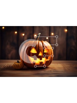 Intra Συλλεκτικό Ξύλινο Παζλ Plywood  4mm - Σκαλιστές κολοκύθες σε ξύλινο τραπέζι για αποκριάτικες διακοσμήσεις Σε Ξύλινο Κουτί - Διαστάσεις Puzzle: 10x10 cm – 25 κομμάτια