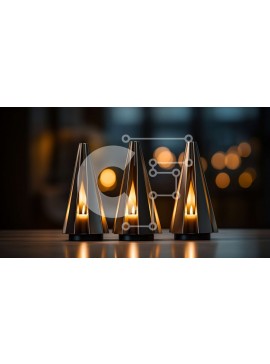 Intra Συλλεκτικό Ξύλινο Παζλ Plywood  4mm - Τρία αναμμένα κεριά σε ένα τραπέζι με φλόγες που τρεμοπαίζουν Σε Ξύλινο Κουτί - Διαστάσεις Puzzle: 10x10 cm – 25 κομμάτια